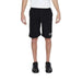 Young boy in urban style clothing, Icon Men Shorts, white shirt and black shorts